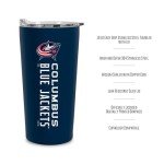 Rico Industries NHL Hockey Columbus Blue Jackets 18oz Soft Touch, Easy Grip Tumbler