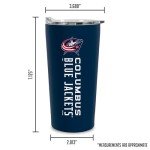 Rico Industries NHL Hockey Columbus Blue Jackets 18oz Soft Touch, Easy Grip Tumbler