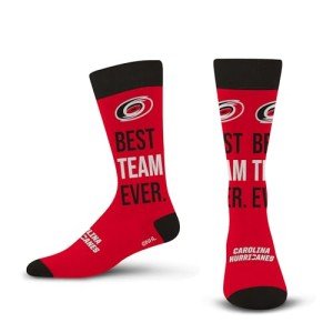 For Bare Feet NHL CAROLINA HURRICANES Best Team Ever Crew Sock Team Color OSFM