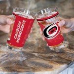 Rico Industries NHL Hockey Carolina Hurricanes 16 oz Pint Glasses with Digitally Printed Logo, Set of 2 Classic Drinking Glasses, for Fans, Dishwasher Safe