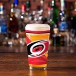 Rico Industries NHL Hockey Carolina Hurricanes 16 oz Pint Glasses with Digitally Printed Logo, Set of 2 Classic Drinking Glasses, for Fans, Dishwasher Safe