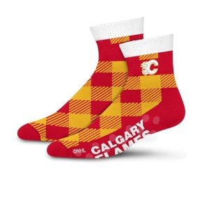 For Bare Feet NHL CALGARY FLAMES Cozy Buff Plush Cabin Sock Team Color OSFM
