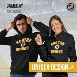 Wright & Ditson Adult NHL Gameday Hooded Sweatshirt - Officially Licensed - Fleece Hockey Pullover - Unisex Hoodie (Boston Bruins - Black, X-Large)