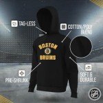Wright & Ditson Adult NHL Gameday Hooded Sweatshirt - Officially Licensed - Fleece Hockey Pullover - Unisex Hoodie (Boston Bruins - Black, X-Large)