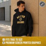 Wright & Ditson Adult NHL Gameday Hooded Sweatshirt - Officially Licensed - Fleece Hockey Pullover - Unisex Hoodie (Boston Bruins - Black, X-Large)