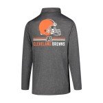 Ultra Game NFL Men's Super Soft Quarter Zip Long Sleeve T-Shirt, Cleveland Browns, Heather Charcoal, Large