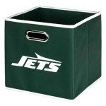 Franklin Sports New York Jets NFL Storage Bin - Collapsible Folding Cube Container + Storage Basket - NFL Office, Bedroom + Living Room Décor - Perfect Closet Organizer - 11"x11"
