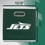 Franklin Sports New York Jets NFL Storage Bin - Collapsible Folding Cube Container + Storage Basket - NFL Office, Bedroom + Living Room Décor - Perfect Closet Organizer - 11"x11"