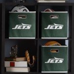 Franklin Sports New York Jets NFL Storage Bin - Collapsible Folding Cube Container + Storage Basket - NFL Office, Bedroom + Living Room Décor - Perfect Closet Organizer - 11"x11"