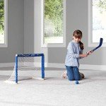 Franklin Sports Louis Blues Mini Hockey Set - Knee Hockey Goal, Ball, & 2 Hockey Stick Combo Set - Mini Goal Net - NHL Official Hockey Set , St. Louis Blues , 28" x 20" x 12"