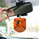 FANMATS 63162 MLB Baltimore Orioles Hanging Car Air Freshener, 2 Pack, Black Ice Scent, Odor Eliminator, Shield Design with Team Logo