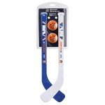 Franklin Sports New York Islanders NHL Mini Hockey Stick Set - NHL Team Knee Hockey Stick and Ball Set - Two Players - Great Toy for Kids