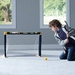 Franklin Sports Buffalo Sabres Mini Hockey Set - Knee Hockey Goal, Ball, & 2 Hockey Stick Combo Set - Mini Goal Net - NHL Official Hockey Set, 28" x 20" x 12"