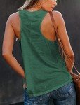 Uincloset Women's Summer Basic Sleeveless V Neck Casual Tank Tops Loose Shirts A-Green