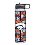 Rico Industries NFL Football Denver Broncos 22oz Stainless Steel Tumbler with Lid - Great For Coffee, Tea, Water or Cocktails