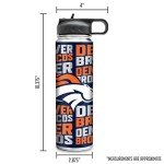 Rico Industries NFL Football Denver Broncos 22oz Stainless Steel Tumbler with Lid - Great For Coffee, Tea, Water or Cocktails