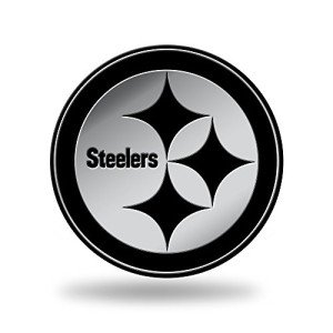 Rico Industries NFL Pittsburgh Steelers Chrome Finished Auto Emblem 3D Sticker, Silver