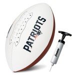 Franklin Sports NFL New England Patriots Autograph Football - Official Size White Panel Souvenir Football for Autographs + Signatures - NFL Team Fan Shop Memorabilia Ball for Display