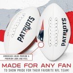 Franklin Sports NFL New England Patriots Autograph Football - Official Size White Panel Souvenir Football for Autographs + Signatures - NFL Team Fan Shop Memorabilia Ball for Display