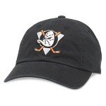 AMERICAN NEEDLE Anaheim Ducks Unisex Blue Line NHL National Hockey League Team Baseball Hat Adjustable Buckle Strap Dad Cap (40742C-AMD-BLK)