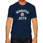 Wright & Ditson NHL Adult Game Day Unisex T-Shirt - 100% Cotton - Tagless Short Sleeve Hockey Tee - Comfortable & Lightweight (Winnipeg Jets - Navy, X-Large)
