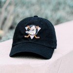 AMERICAN NEEDLE Anaheim Ducks Unisex Blue Line NHL National Hockey League Team Baseball Hat Adjustable Buckle Strap Dad Cap (40742C-AMD-BLK)