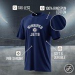 Wright & Ditson NHL Adult Game Day Unisex T-Shirt - 100% Cotton - Tagless Short Sleeve Hockey Tee - Comfortable & Lightweight (Winnipeg Jets - Navy, X-Large)