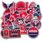 22 PCS Washington American Capitals Hockey Stickers for Water Bottle, Laptop, Bicycle, Computer, Motorcycle, Travel Case, Car Decal Decoration Stickers