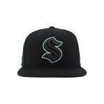 ZHATS Standard NHL Officially Licensed Adjustable Snapback Hat Flat Bill Z11 Black Element, One Size