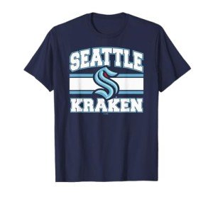 Seattle Kraken Stripe Navy Officially Licensed T-Shirt