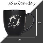 Rico Industries NHL Hockey New Jersey Devils 15oz Laser Engraved Matte Black Ceramic Bistro Mug - For Hot or Cold Drinks