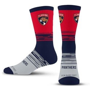 For Bare Feet NHL FLORIDA PANTHERS Elevate Premium Dress Crew Sock Team Color Large