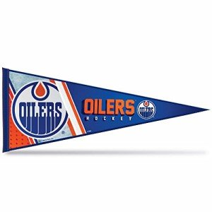 Rico Industries NHL Hockey Edmonton Oilers Primary 12" x 30" Felt Wall Décor Pennant - Great for Home/Bed Room/Man Cave Décor