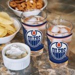 Rico Industries NHL Hockey Edmonton Oilers 16 oz Pint Glasses with Digitally Printed Logo, Set of 2 Classic Drinking Glasses, for Fans, Dishwasher Safe