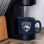 Rico Industries NHL Hockey Florida Panthers Navy Speckle 12oz Laser Engraved Campfire Mug