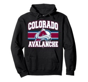 Colorado Avalanche Stripe Black Officially Licensed Pullover Hoodie