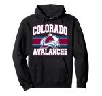 Colorado Avalanche Stripe Black Officially Licensed Pullover Hoodie