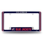 Rico Industries NHL Columbus Blue Jackets Classic 12" x 6" Chrome All Over Automotive License Plate Frame for Car/Truck/SUV