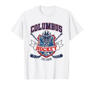 Columbus Blue Retro Jackets Hockey Vintage Ice Hockey Player T-Shirt