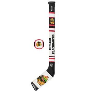 Franklin Sports Chicago Blackhawks NHL Mini Soft Hockey Stick Set - Great Toy for Kids- NHL Team Soft Foam Mini Knee Hockey Stick and Ball Set