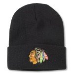 AMERICAN NEEDLE Chicago Blackhawks National Hockey League Terrain Knit Beanie Cap, Black (24010A-CBH-BLK)