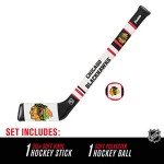 Franklin Sports Chicago Blackhawks NHL Mini Soft Hockey Stick Set - Great Toy for Kids- NHL Team Soft Foam Mini Knee Hockey Stick and Ball Set