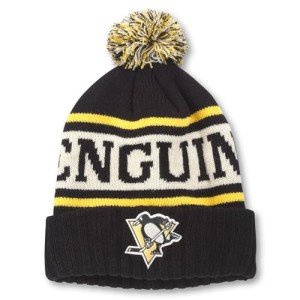 AMERICAN NEEDLE NHL Pittsburgh Penguins National Hockey League Team Pillow Line Knit Beanie Cap (23012A-PPN-BLIG)