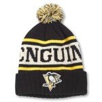 AMERICAN NEEDLE NHL Pittsburgh Penguins National Hockey League Team Pillow Line Knit Beanie Cap (23012A-PPN-BLIG)