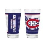 Rico Industries NHL Hockey Montreal Canadiens 16 oz Pint Glasses with Digitally Printed Logo, Set of 2 Classic Drinking Glasses, for Fans, Dishwasher Safe