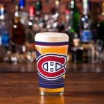 Rico Industries NHL Hockey Montreal Canadiens 16 oz Pint Glasses with Digitally Printed Logo, Set of 2 Classic Drinking Glasses, for Fans, Dishwasher Safe