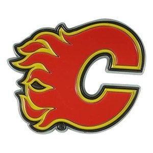 FANMATS 22760 Calgary Flames 3D Color Metal Emblem, Diecut Team Logo Auto Emblem