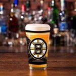 Rico Industries NHL Hockey Boston Bruins 16 oz Pint Glasses with Digitally Printed Logo, Set of 2 Classic Drinking Glasses, for Fans, Dishwasher Safe