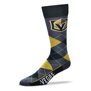 For Bare Feet NHL Vegas Golden Knights Argyle Line Up Dress Sock Team Color OSFM