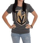 Calhoun NHL Surf & Skate Women's Distressed Print Fitted Crew Neck Premium T-Shirt (Vegas Golden Knights, Large)